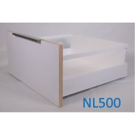 Zapphyre Pot drawer kit H199 with square rails, NL500, expanding dowel fix, white (each)