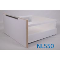 Zapphyre Pot drawer kit H199 with square rails, NL550, expanding dowel fix, white (each)