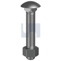CL8.8 High Tensile Cup Head Bolt & Nut Galv M20x60mm