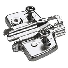 Cross mounting plate with Direct height adjustment, nickel plated, with expanding sockets, distance 1.5 mm