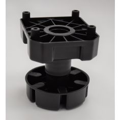Plinth Leg 100mm (suits bathroom vanities), 85-125mm adjustment, leg and knock-in plate (black, box 100)