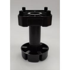 Plinth Leg 150mm (suits kitchens), 125-195mm adjustment, black, leg and knock-in plate (black, box 100)