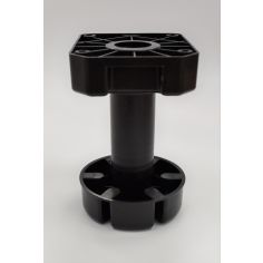 Plinth Leg 150mm (suits kitchens), 125-195mm adjustment, black, leg and screw-in plate (black, box 100)