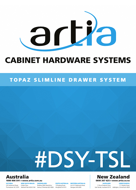 Artia Topaz Slimline Drawer System catalogue cover