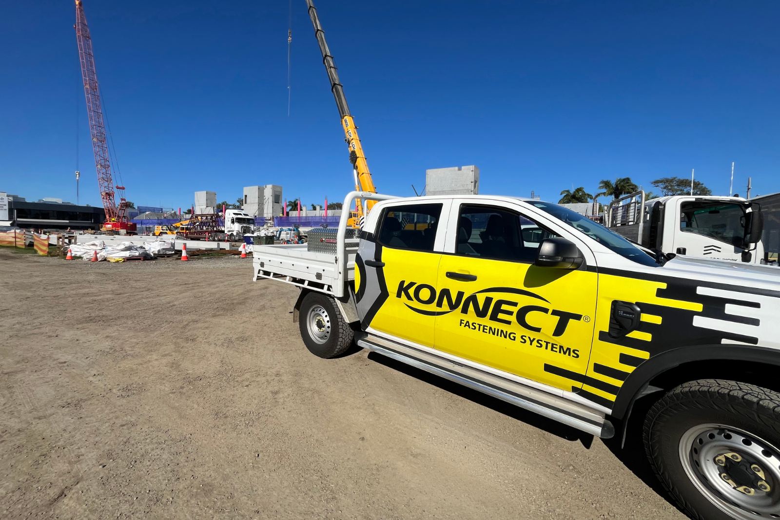Konnect ute on a construction site